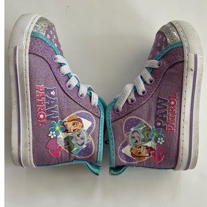 Paw Patrol Girl’s Purple High Top Tennis Shoes Size 6